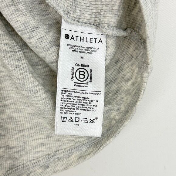 ATHLETA Ribbed Drapey Knit Tank Top M Light Heather Gray Tunic EUC B9 - Picture 5 of 5